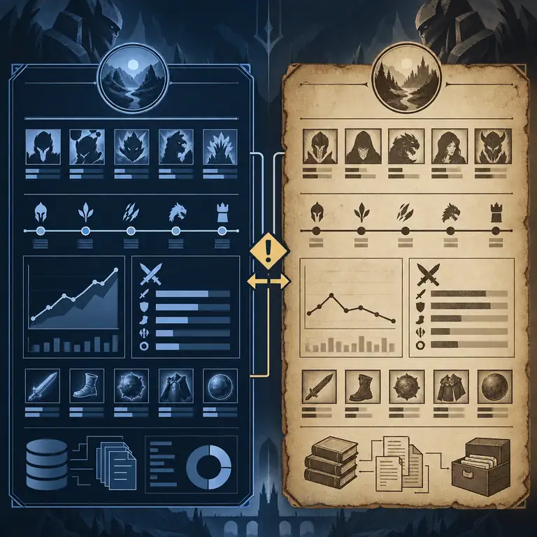 現行League Classicの根拠とSeason 3の歴史記録を分ける編集用比較図
